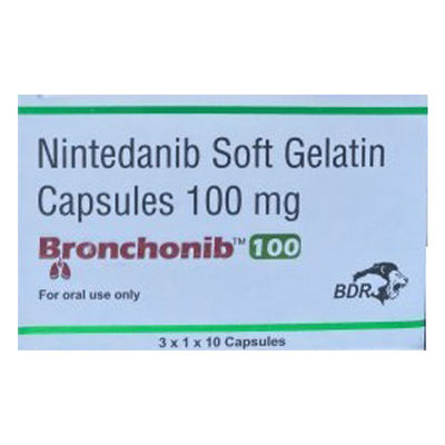 comprar 30 cápsulas Nintedani Bronchonib 100 mg Nueva píldora para el cáncer de pulmón online manufacture